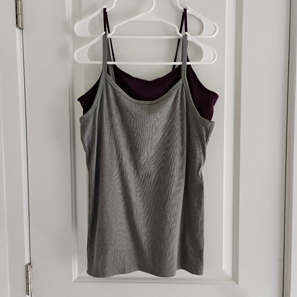 NOBO Set of 2 Tank Tops Gray Purple Size XL
